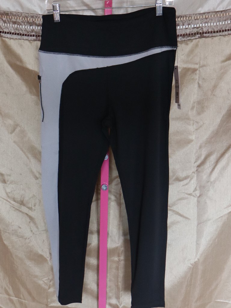 Nwts, Nine West Active Leggings 7/8th Ankle Length - Black & Grey - Large